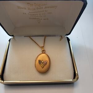 Vintage Gold Locket Black Hills Locket Pendant 14k